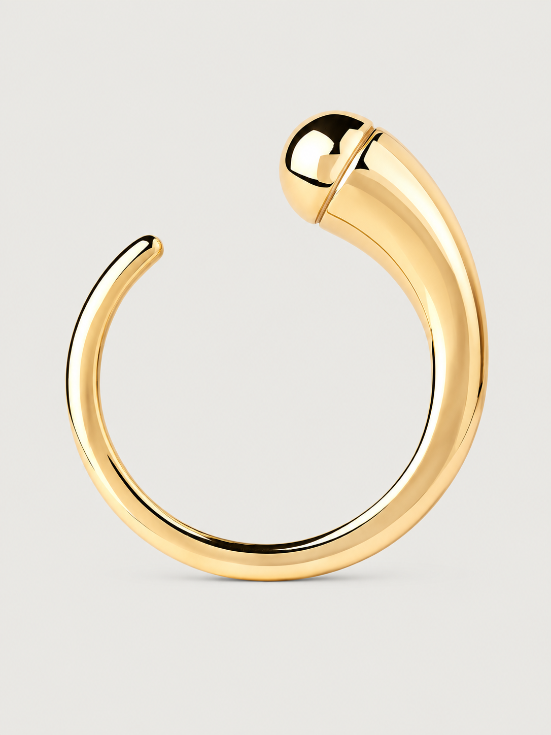 Inel din argint placat cu aur 18K design fluid minimalist unghi diferit