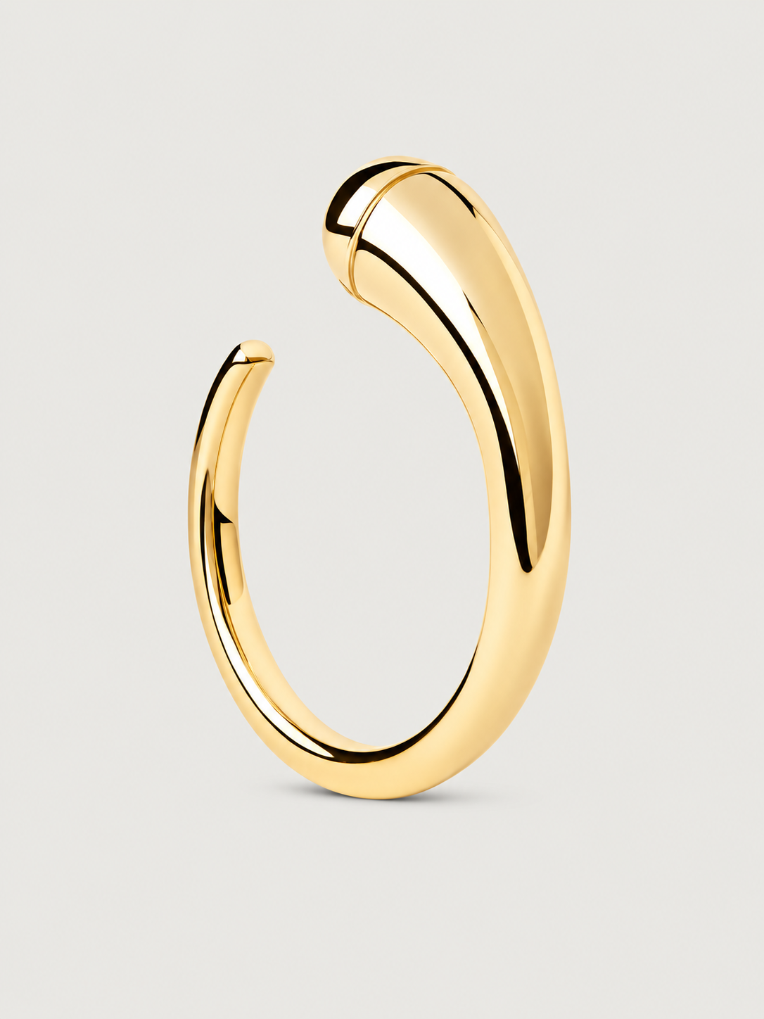 Inel din argint placat cu aur 18K design fluid minimalist