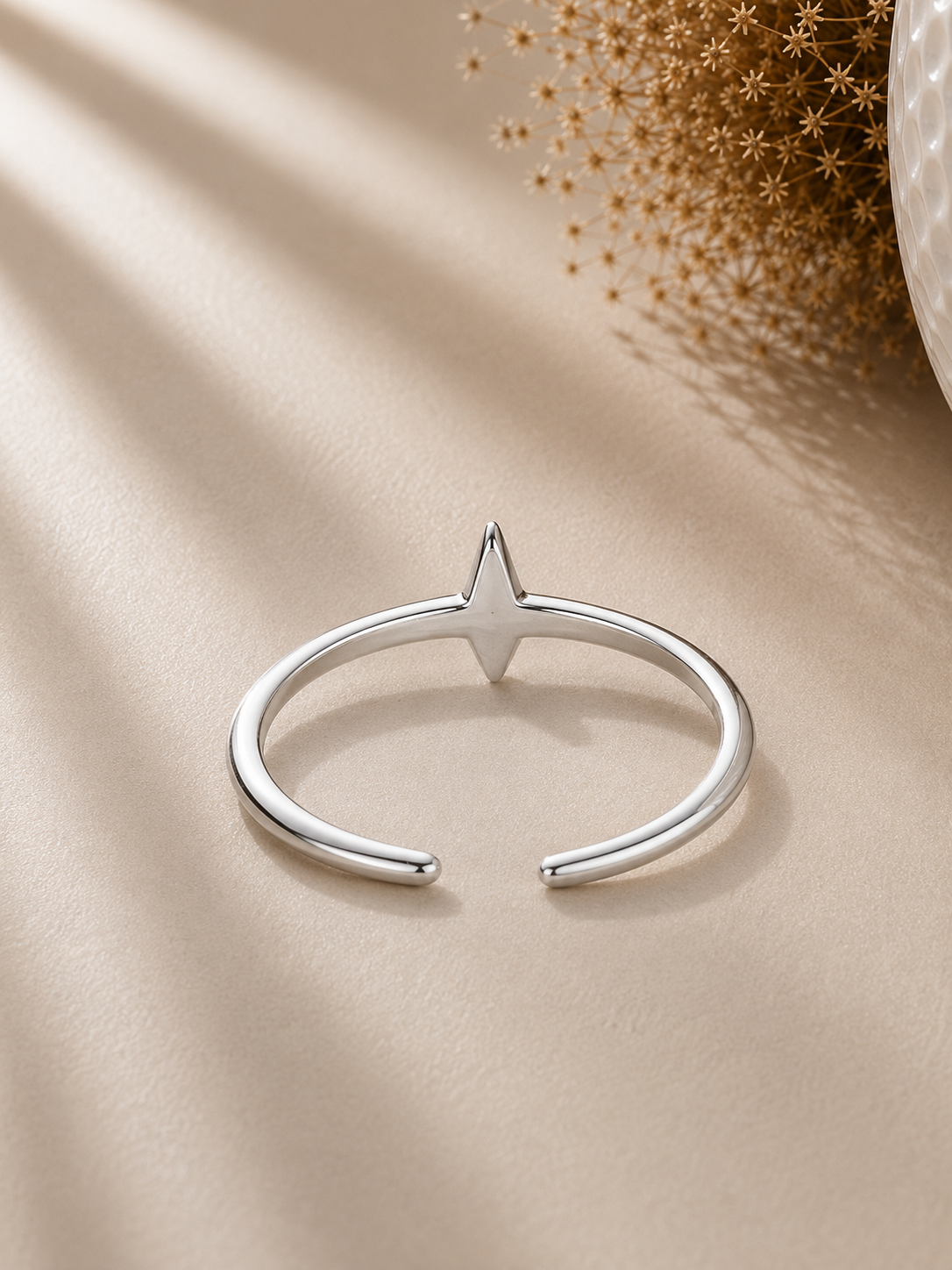 Inel minimalist din argint cu design stea fashion