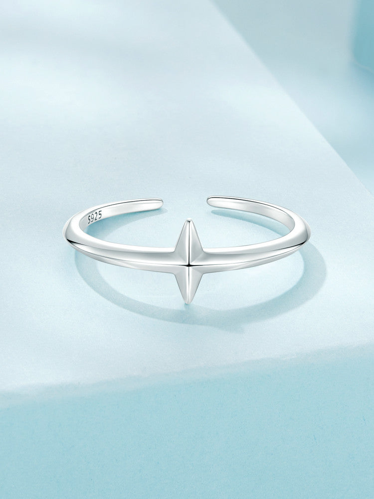 Inel minimalist din argint cu design stea