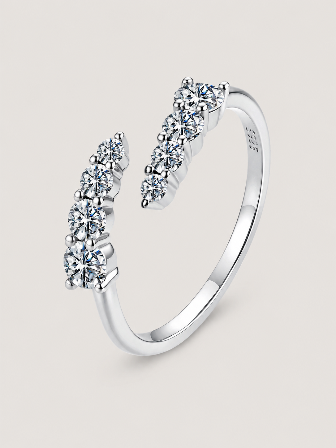 Inel din Argint cu Moissanite Celestial Open