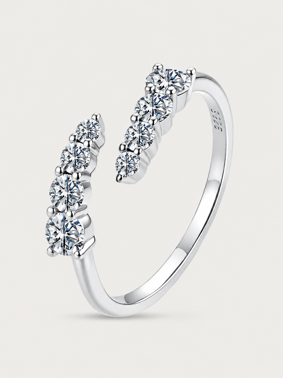 Inel din Argint cu Moissanite Celestial Open