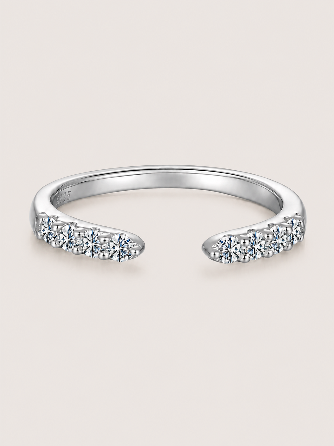 Inel din argint Moissanite Open Glow