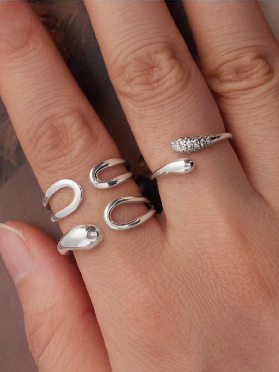 Inel open ring din argint design contemporan