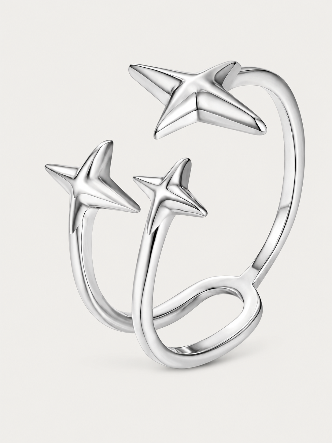Inel din argint 925 cu trei stele design minimalist