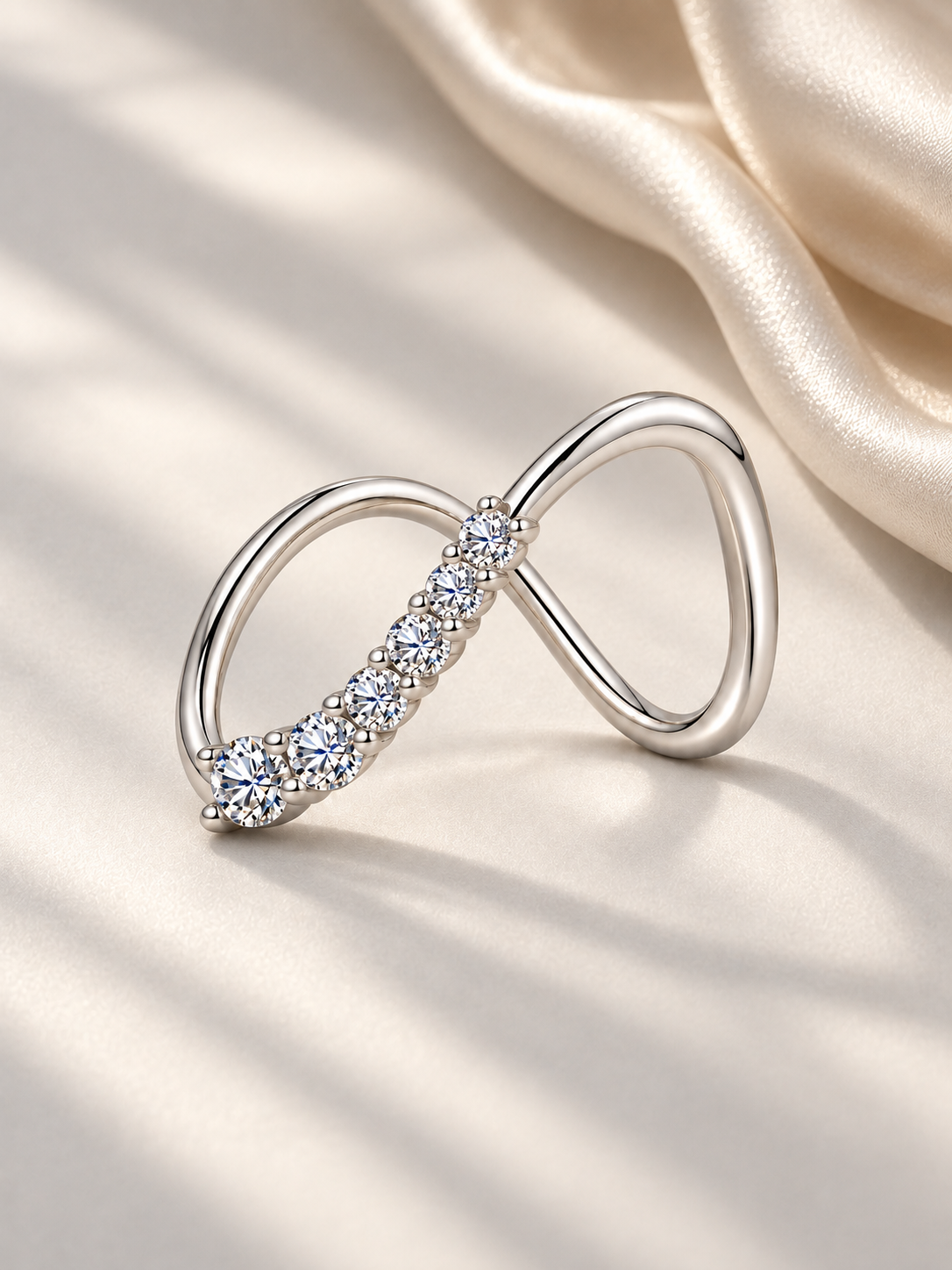 Inel Argintiu Infinity Spark cu Moissanite D VVS1