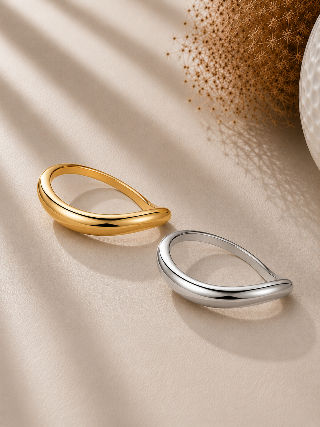 Inel din Argint Gold Sculpted Elegance
