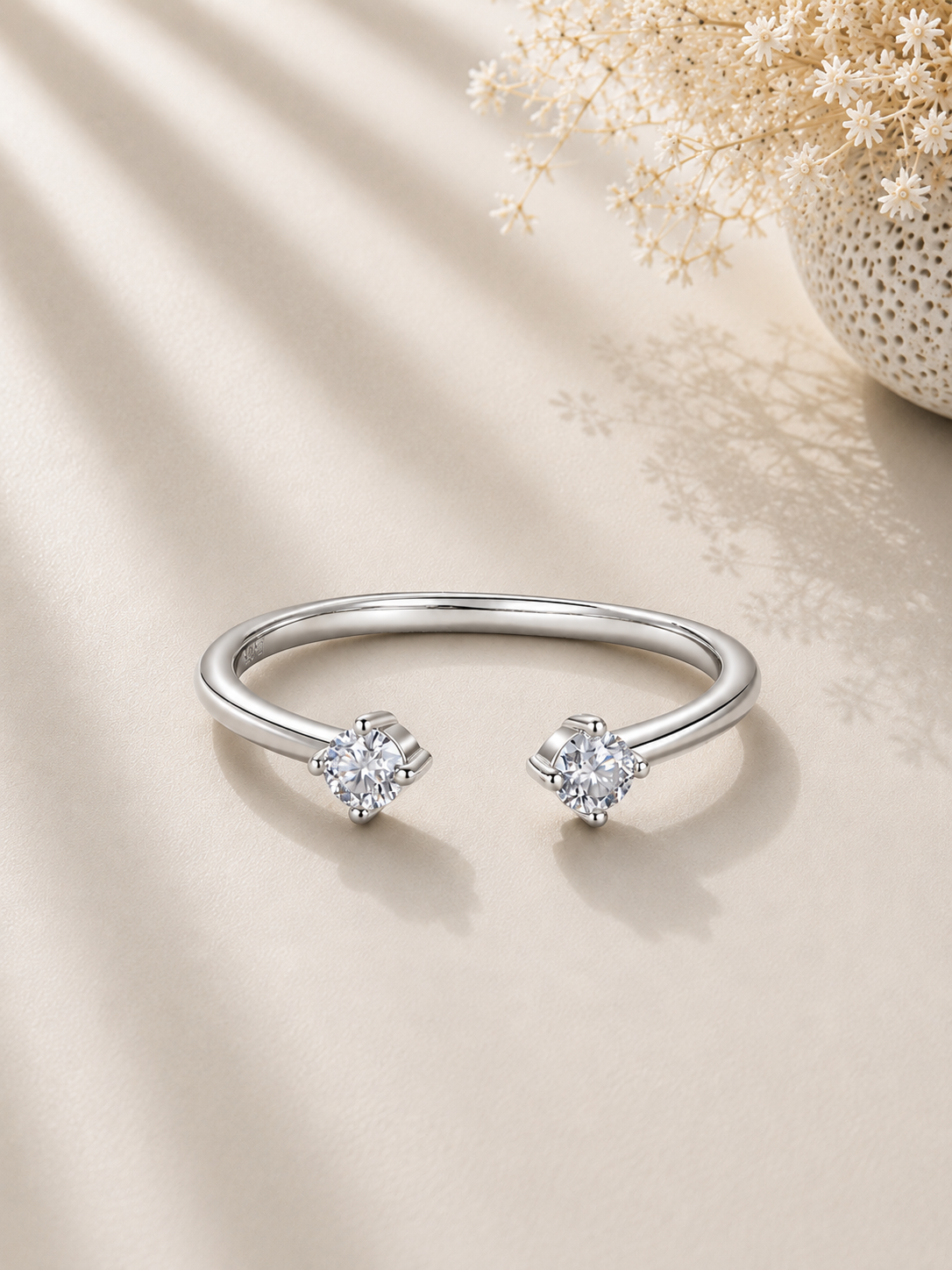Inel din argint cadou cu moissanite certificat GRA