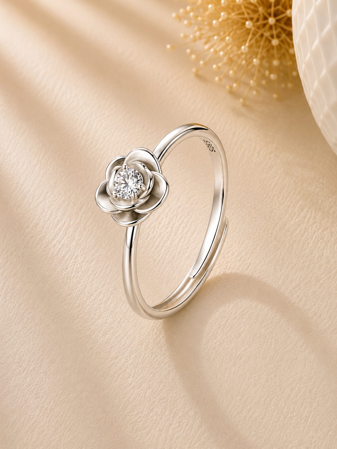 Inel premium din argint cu moissanite pentru cadou