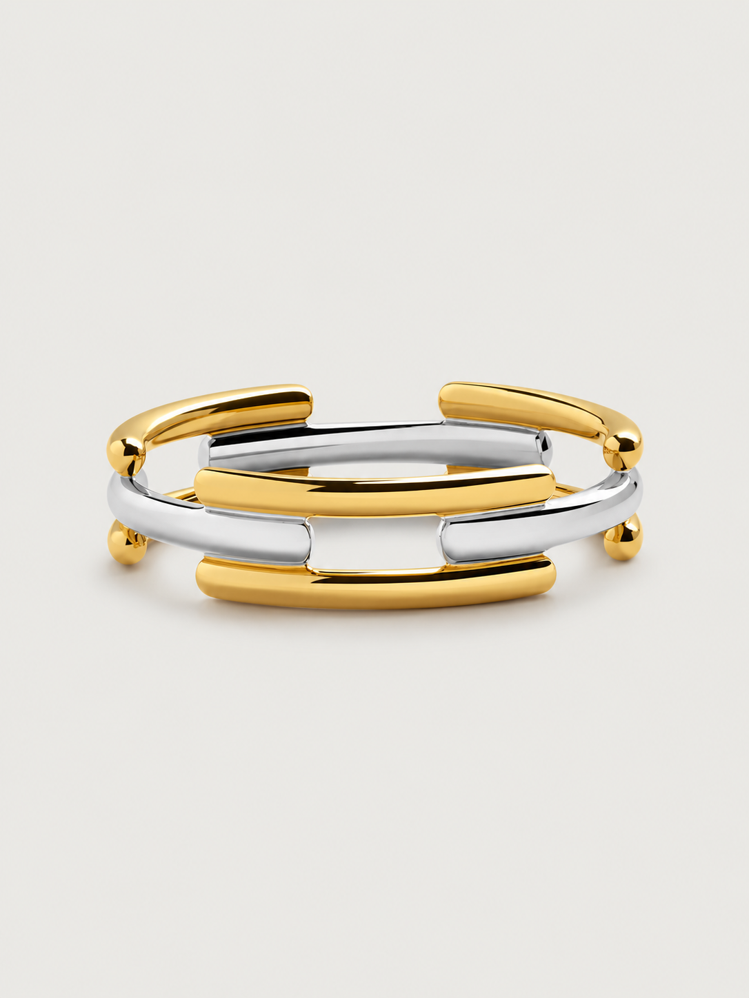Inel din Argint Dual Rhythm Bicolor