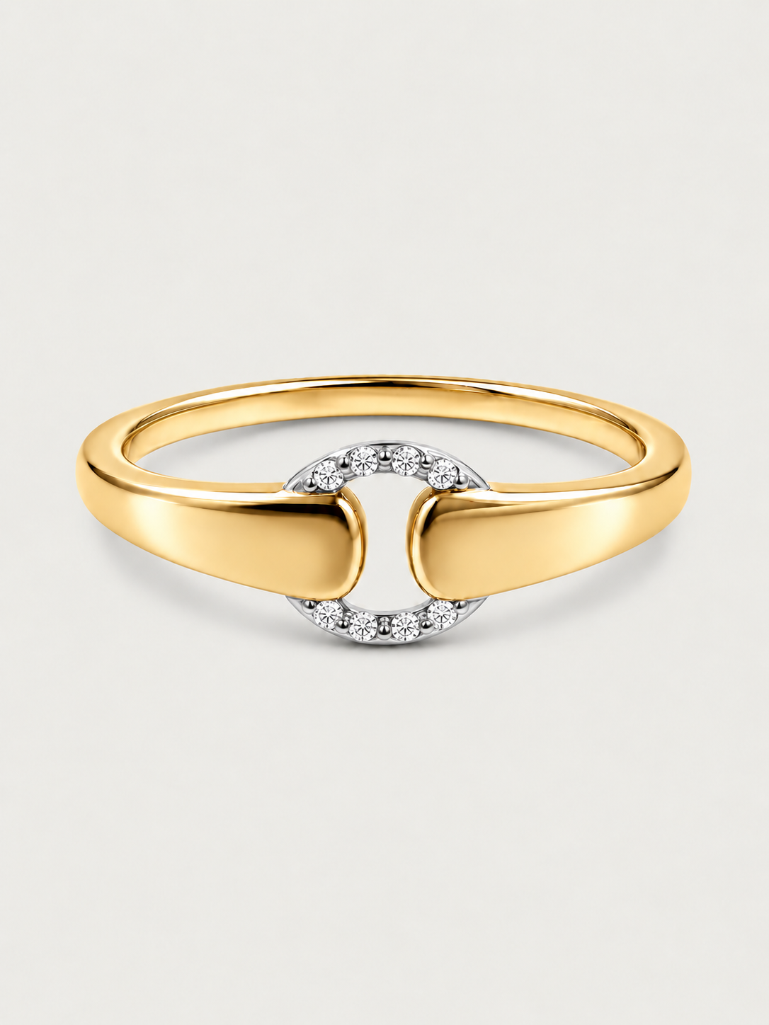 Inel din Argint Gold Circle Connection
