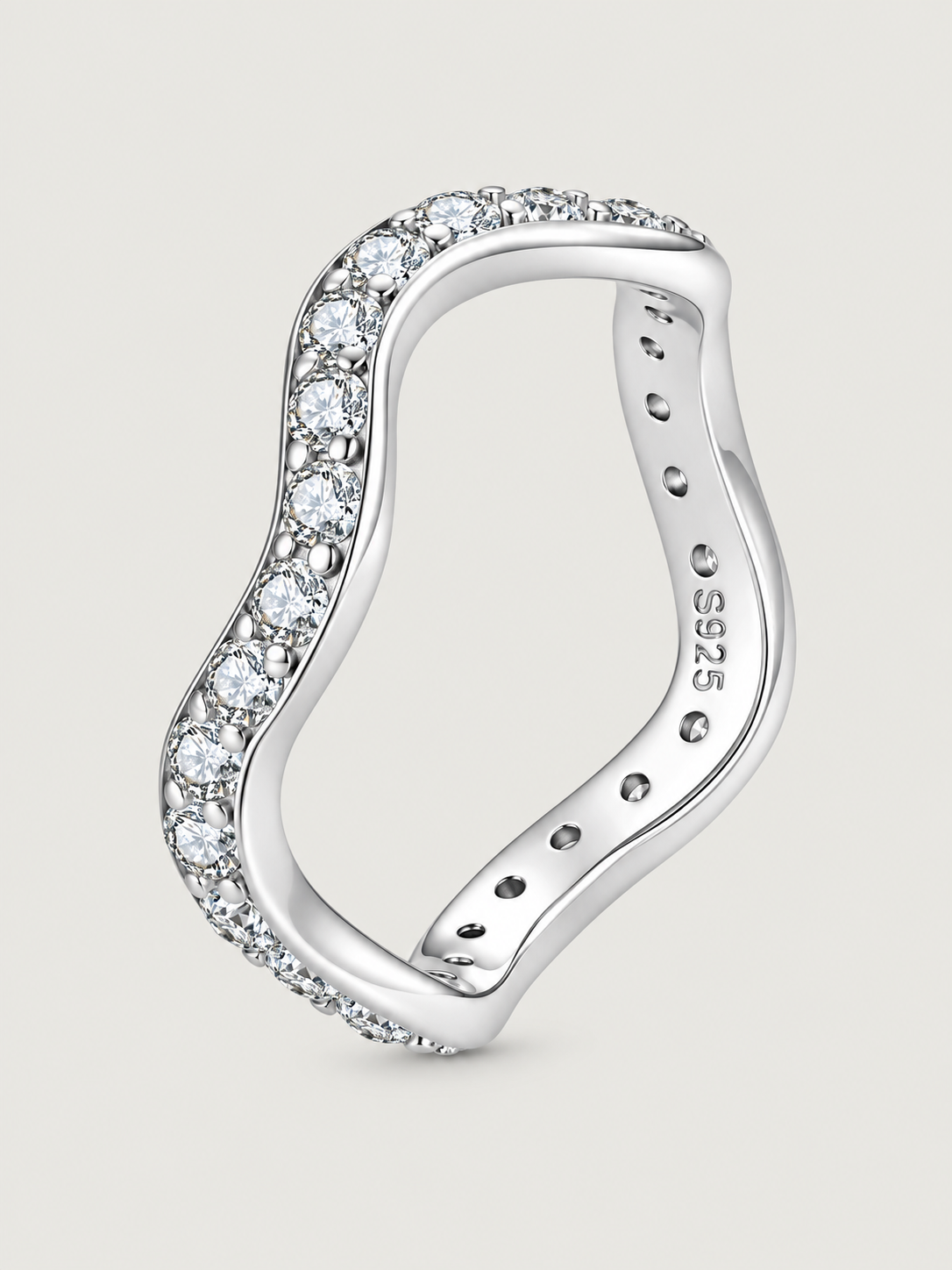 Inel din Argint Moissanite Eternal Wave