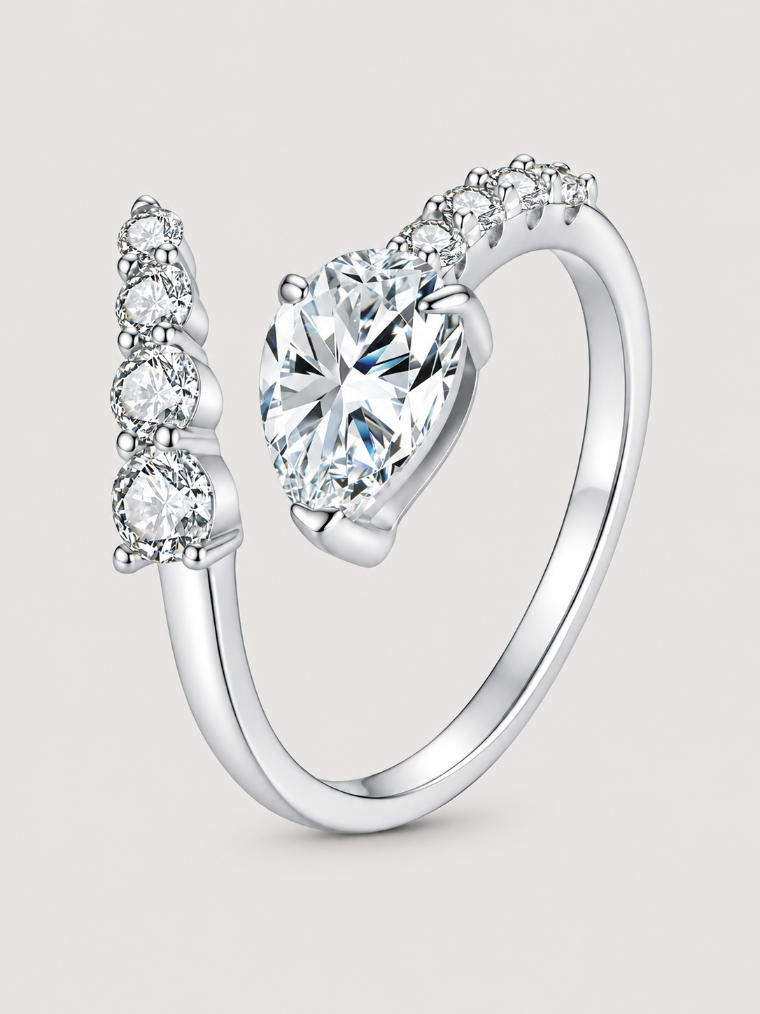 Inel din Argint Moissanite Luminous Orbit