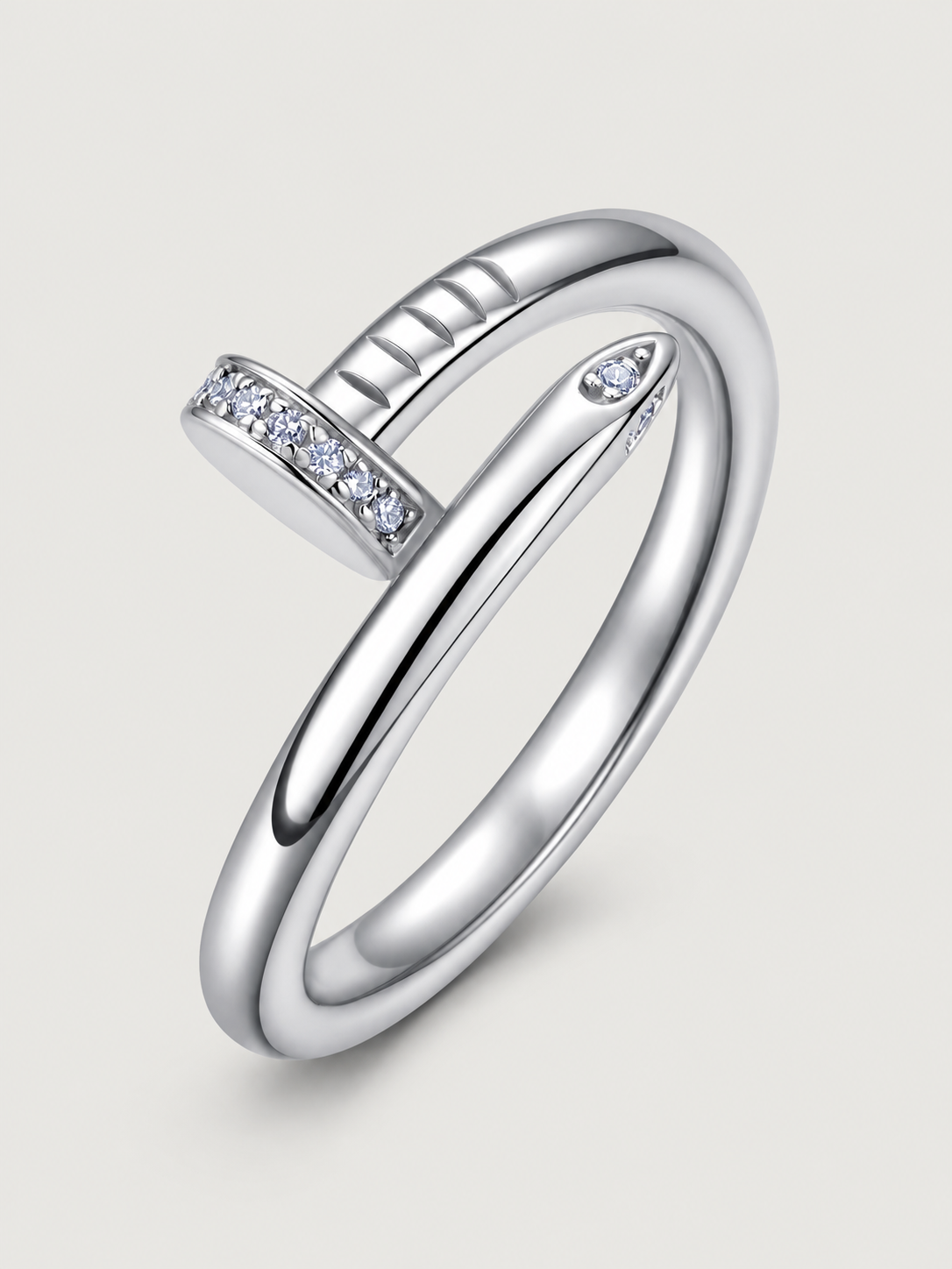 Inel din Argint Moissanite Silver Nail Glow
