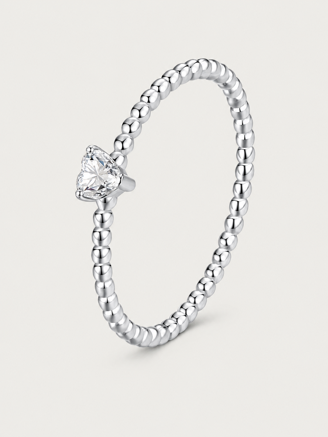 Inel din Argint Moissanite Tiny Heart