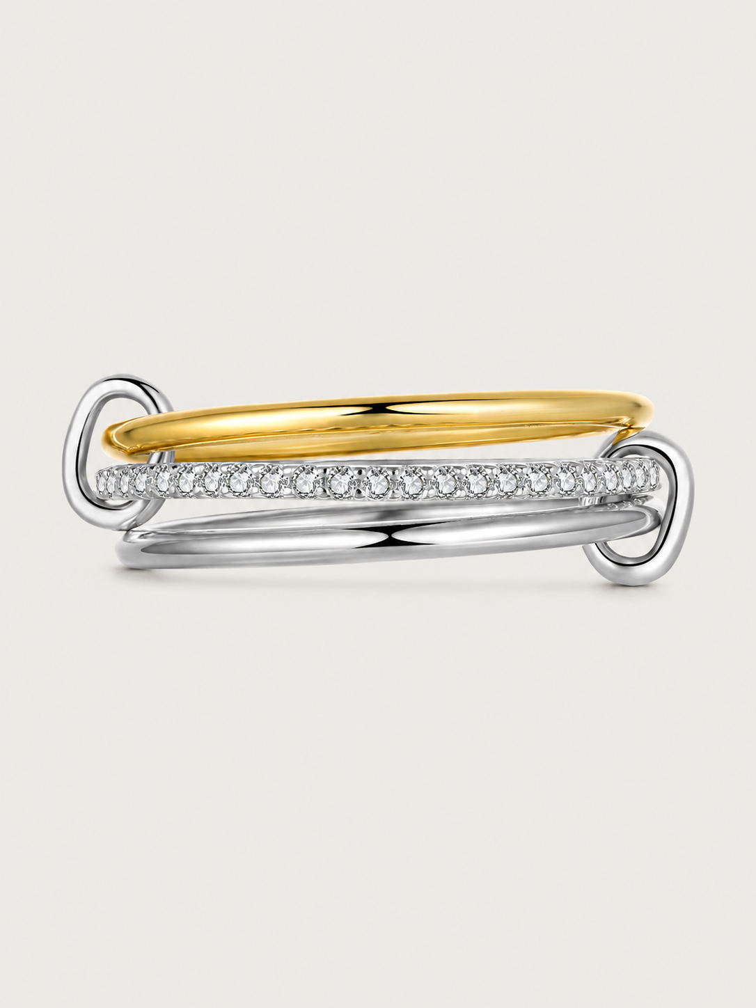 Inel din Argint Moissanite Trinity Glow