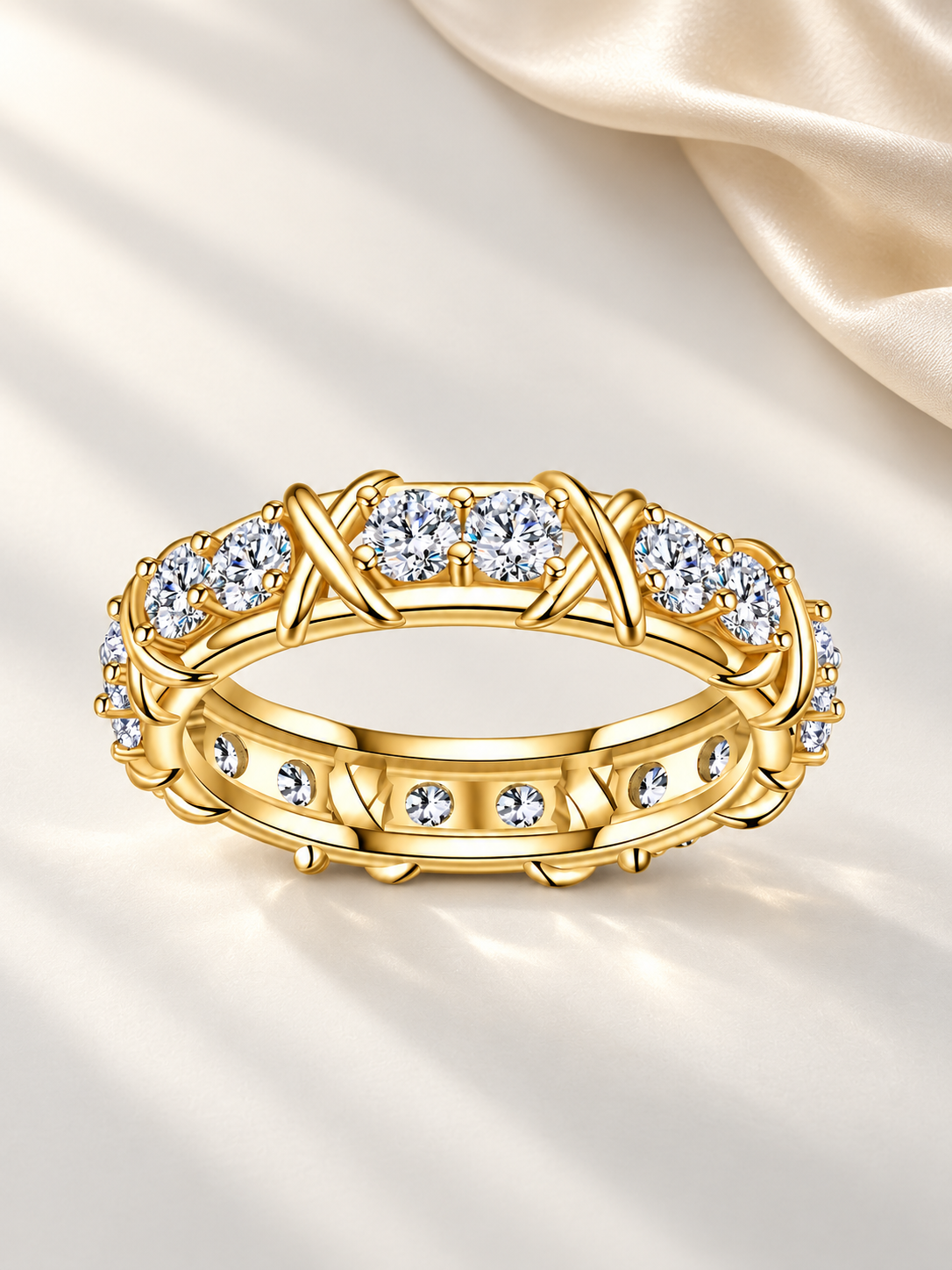 Inel Gold Eternal Vine cu Moissanite 6A