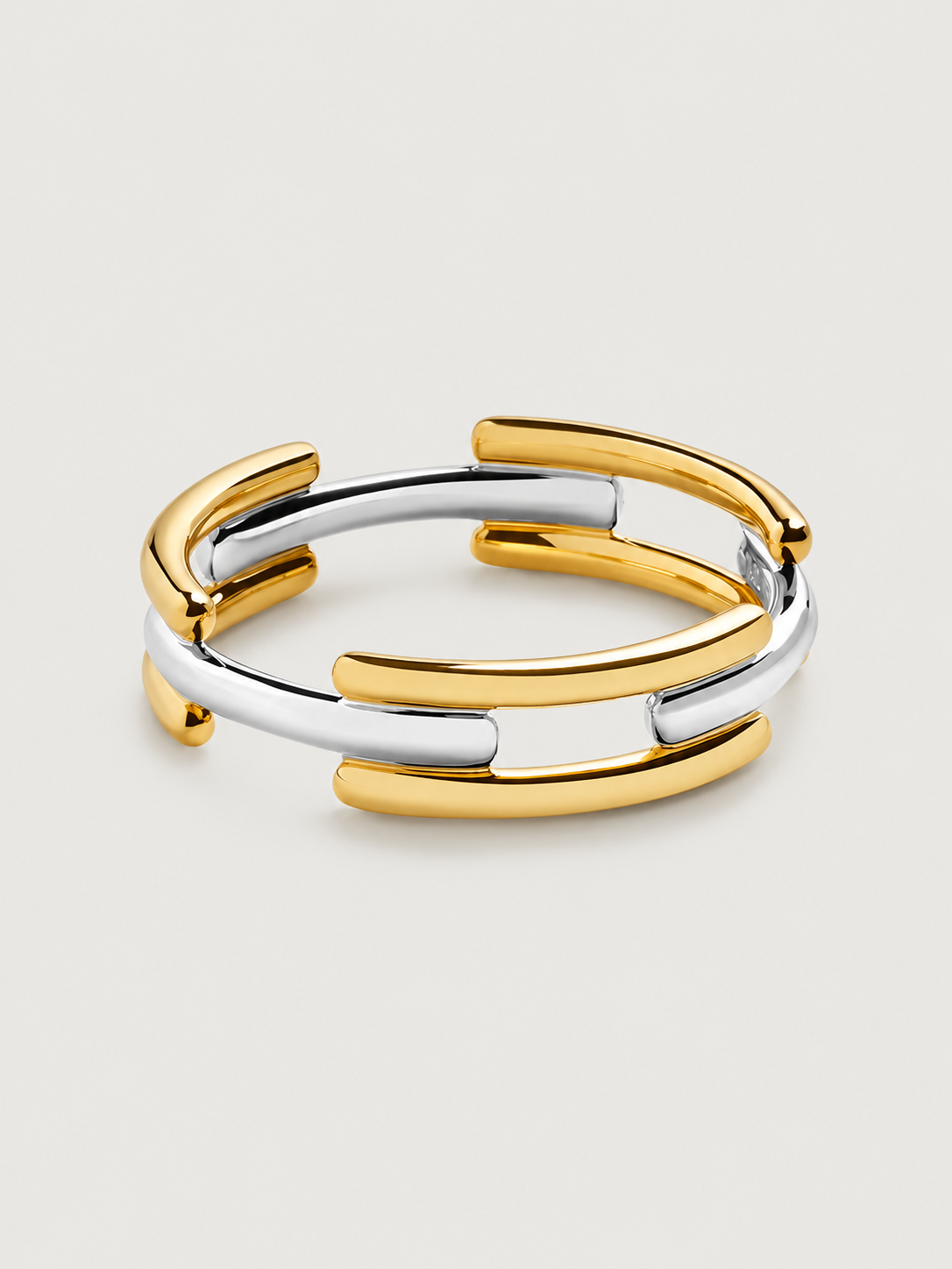 Inel Modern din Argint Dual Rhythm
