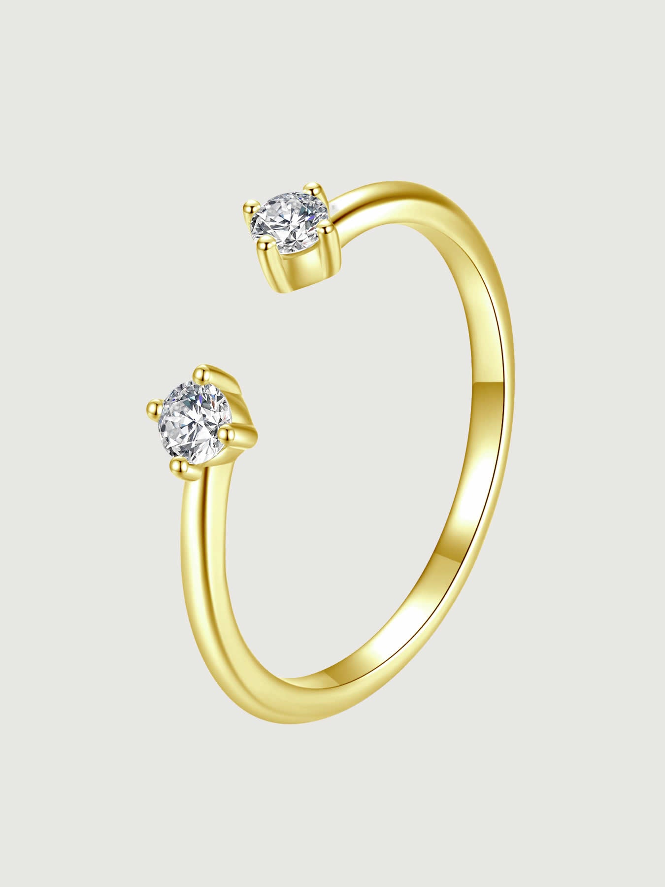 Inel open din argint cu moissanite
