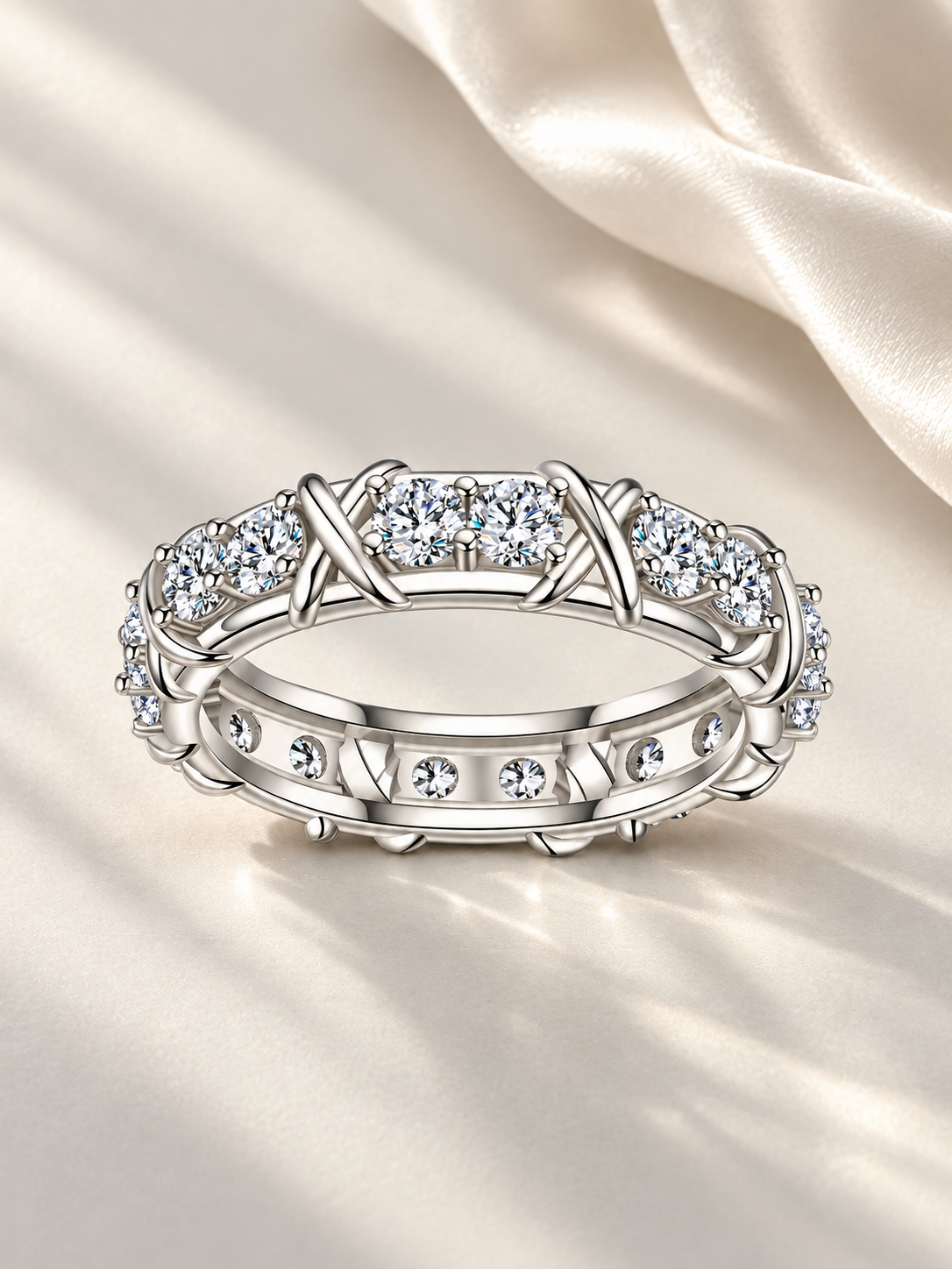 Inel Silver Eternal Vine cu Moissanite 6A