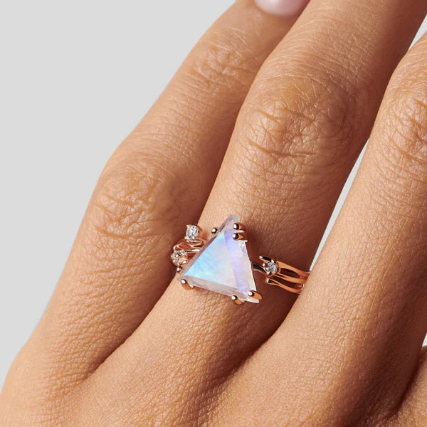 Inel din Argint Moonstone Valentina Rose Gold