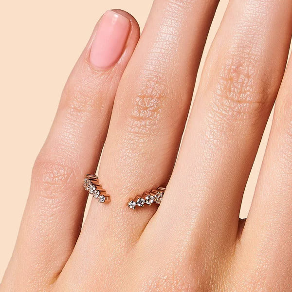 Inel din Argint White Topaz Camila Rose Gold