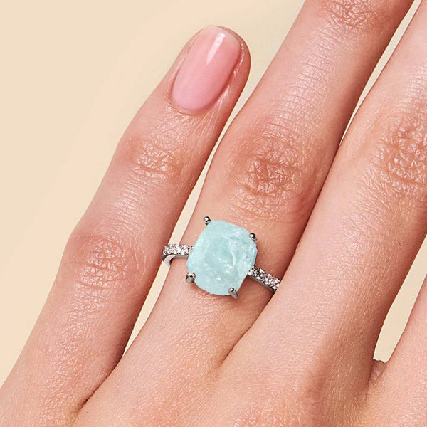 Inel din Argint Aquamarine Sara Silver