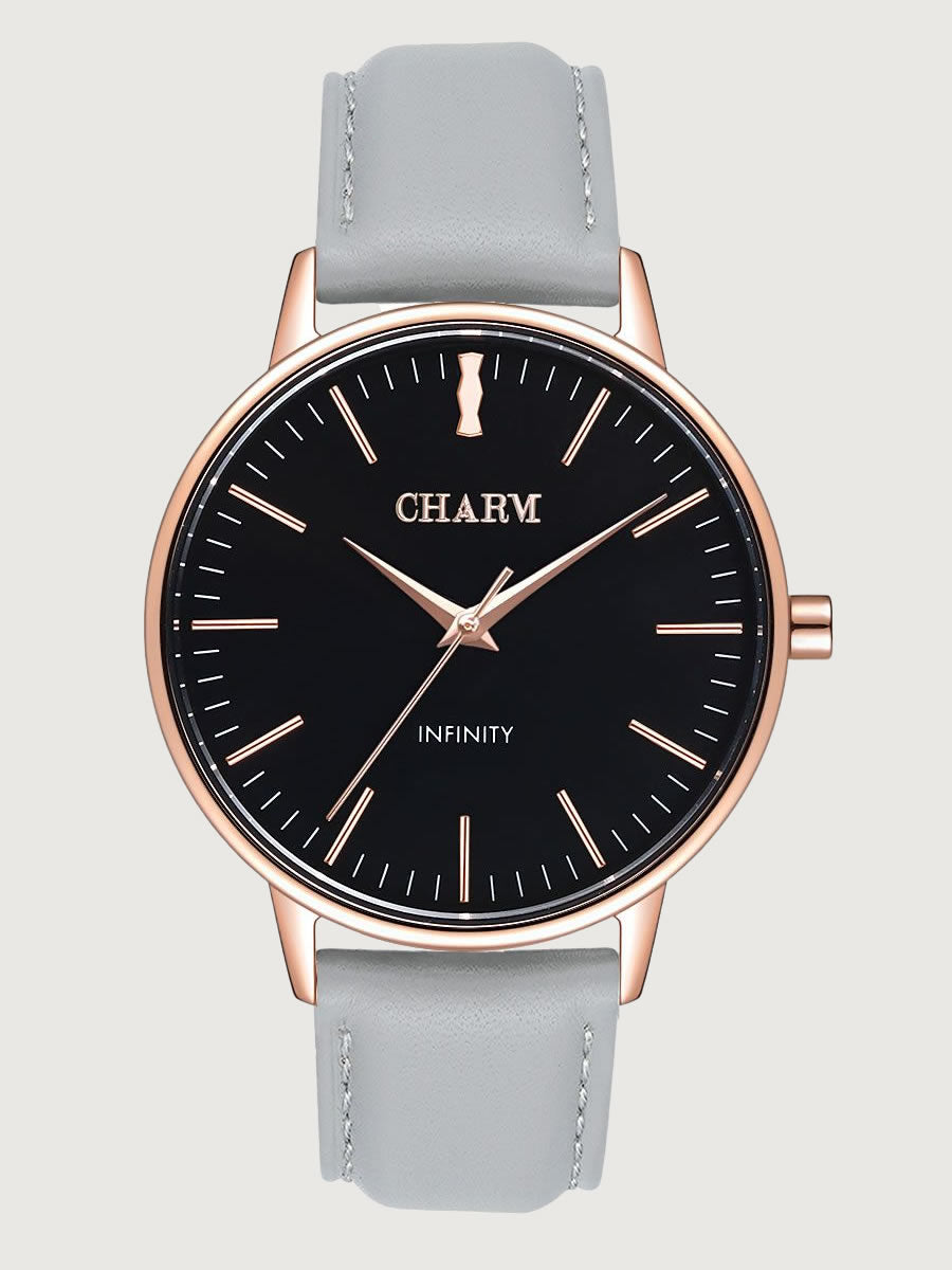 Set Cadou : Ceas Infinity Chloris Grey + Curea din otel inoxidabil Rose Gold