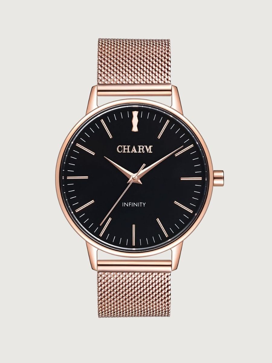 Set Cadou : Ceas Infinity Chloris Grey + Curea din otel inoxidabil Rose Gold