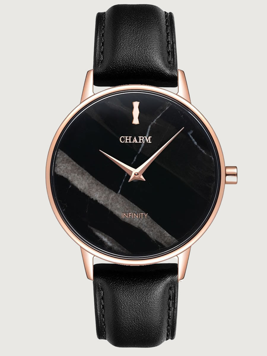 Set Cadou : Ceas Infinity Marble Florence + Curea din piele Neagra