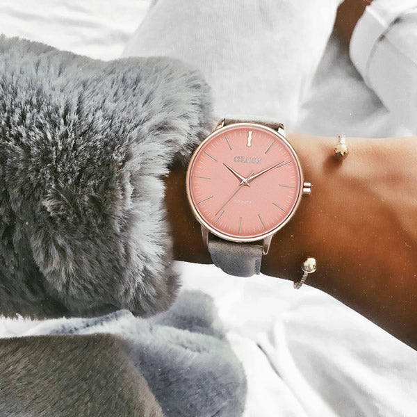 Set Cadou : Ceas Infinity Flora Grey + Curea din otel inoxidabil Rose Gold