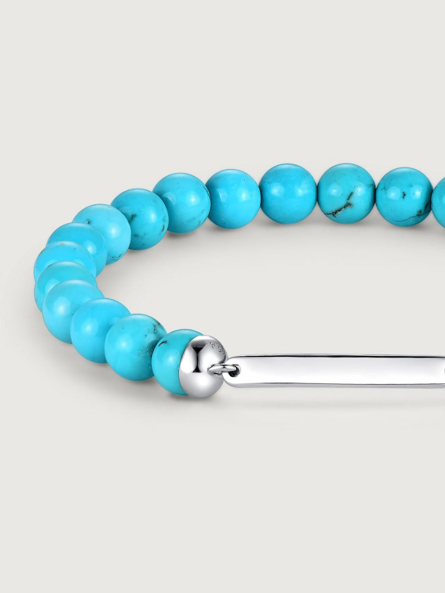 Bratara din Argint Men Turquoise Ocean Mark