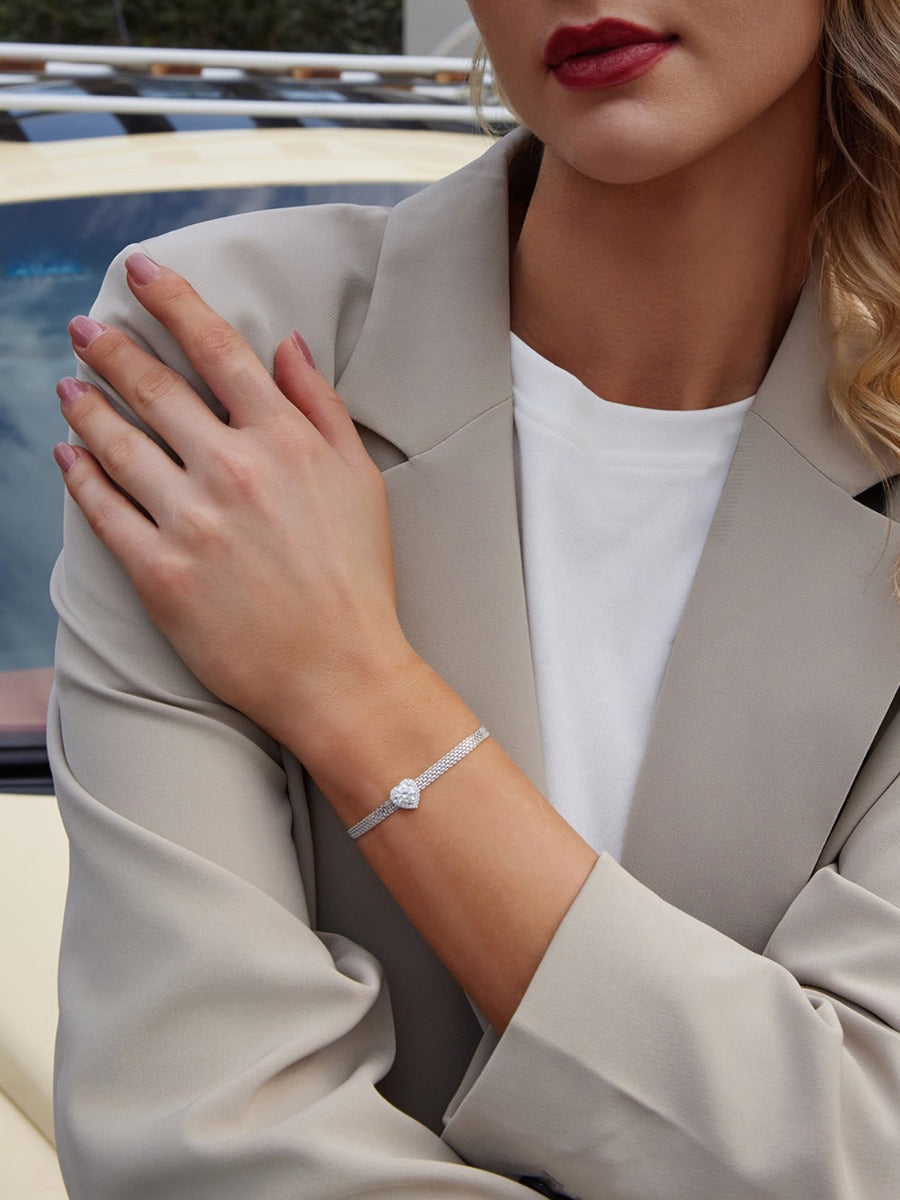 Bratara din Argint Moissanite Whispers of Love