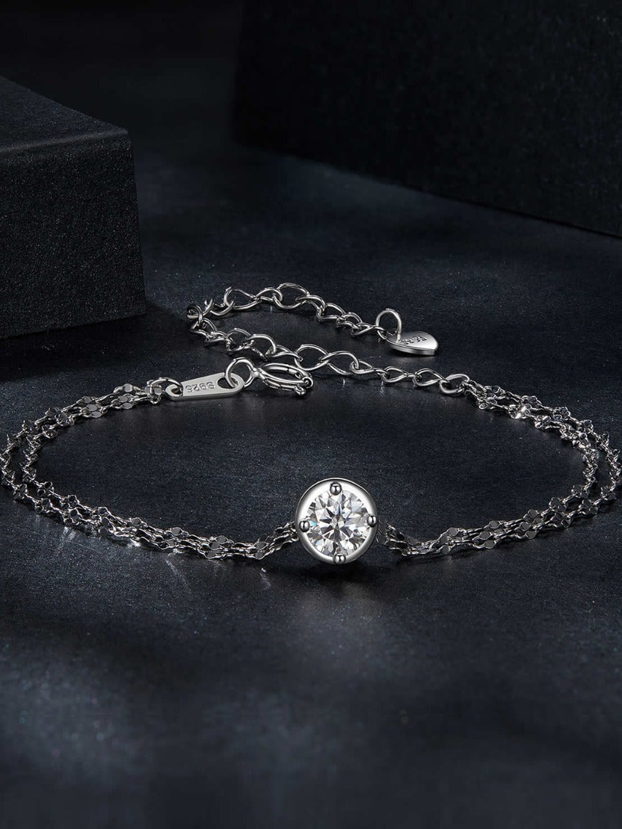 Bratara din argint Moissanite Pure Brilliance