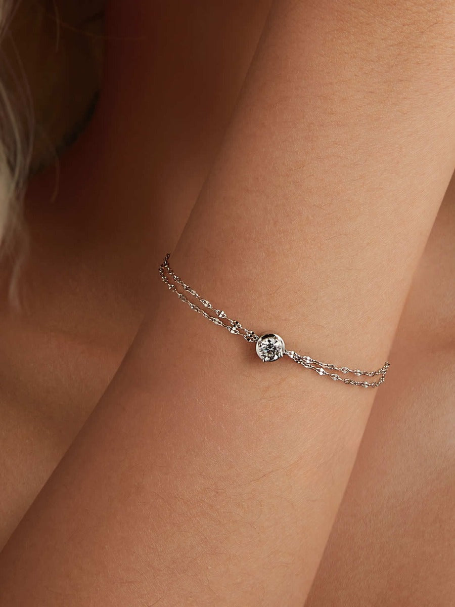 Bratara din argint Moissanite Pure Brilliance