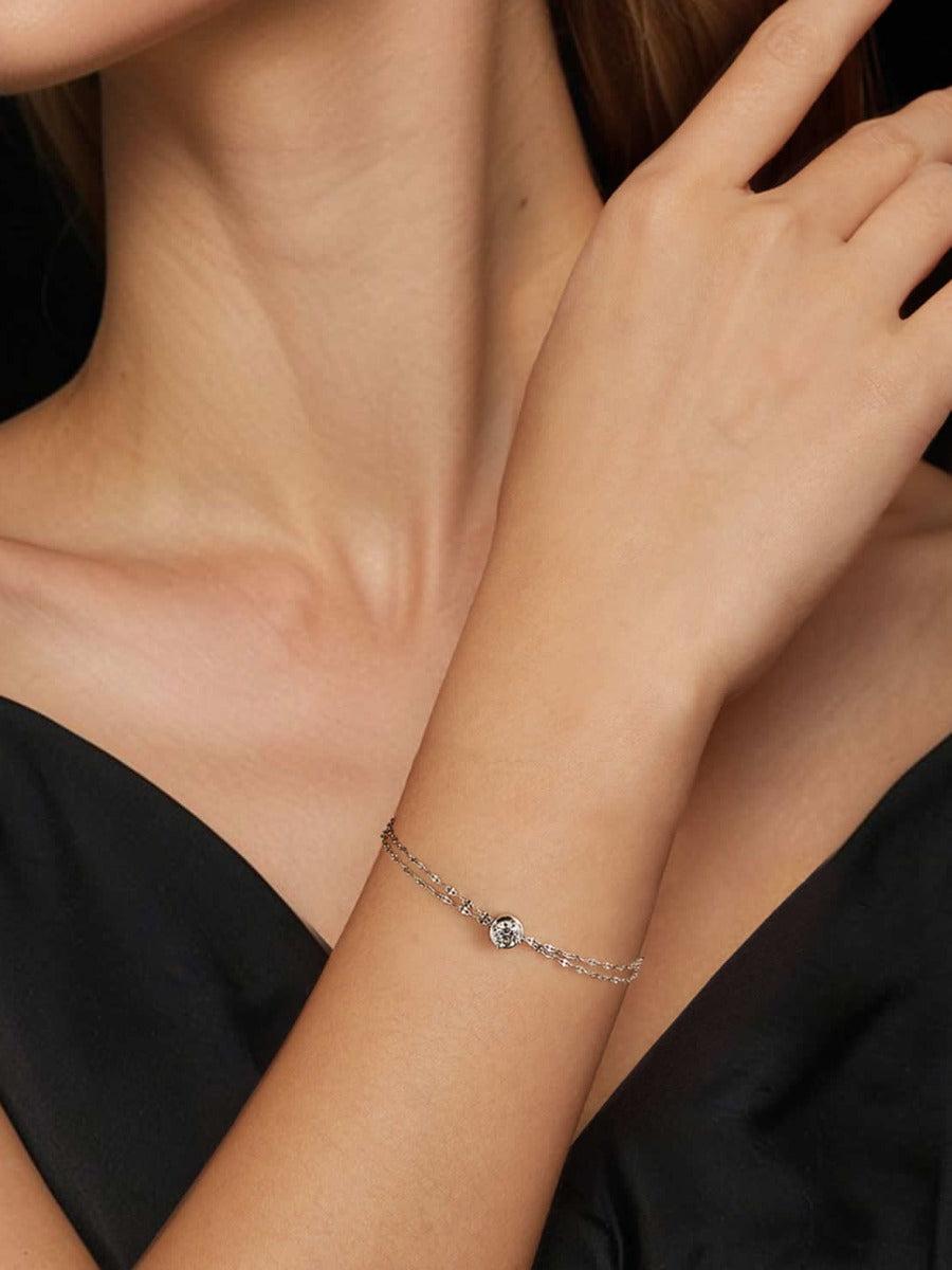 Bratara din argint Moissanite Pure Brilliance