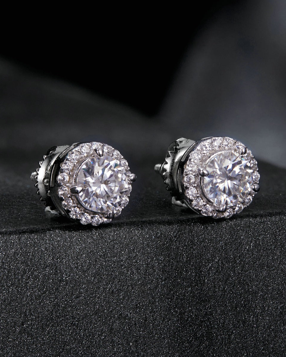 Cercei din Argint Moissanite Radiant Circlet Small