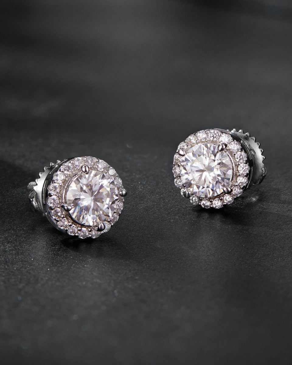 Cercei din Argint Moissanite Radiant Circlet Small