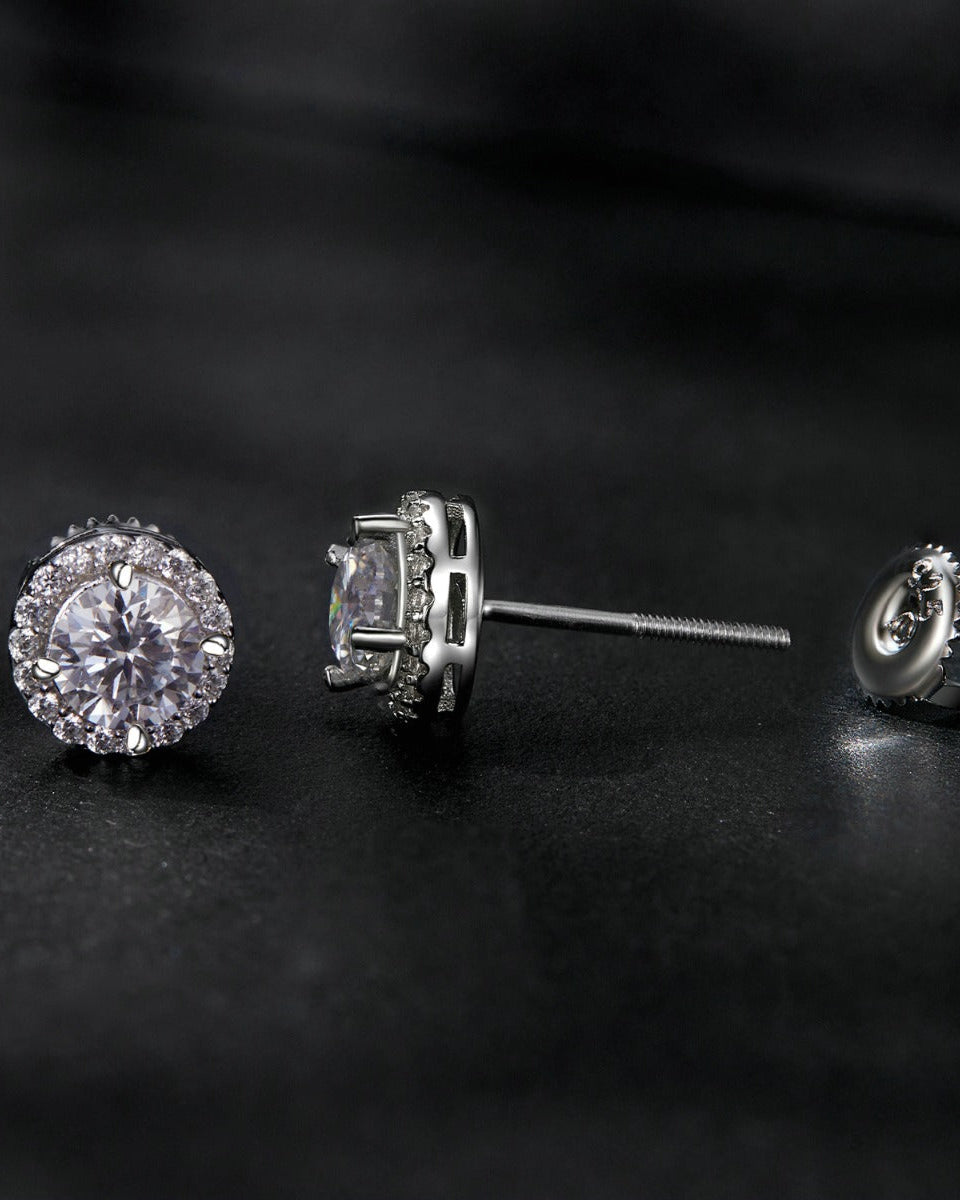 Cercei din Argint Moissanite Radiant Circlet Small