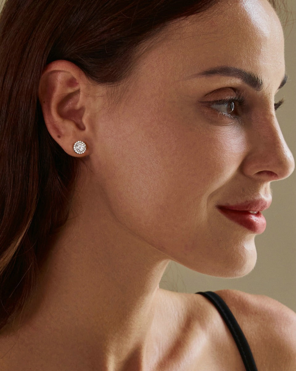 Cercei din Argint Moissanite Radiant Circlet Small