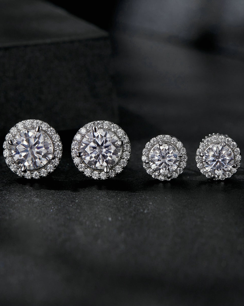 Cercei din Argint Moissanite Radiant Circlet Small