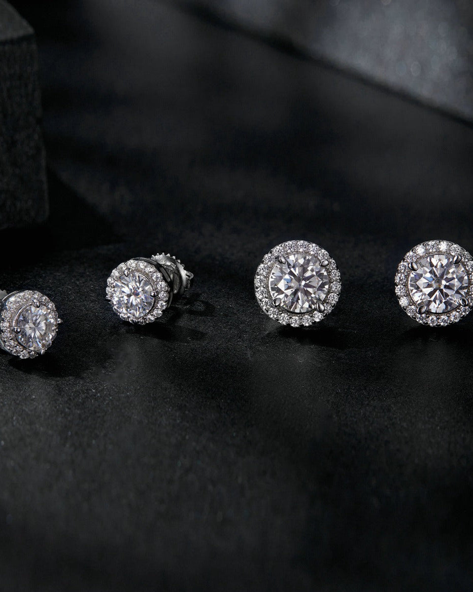 Cercei din Argint Moissanite Radiant Circlet Small