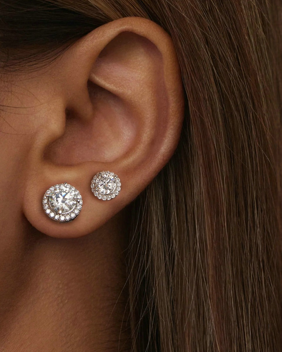 Cercei din Argint Moissanite Radiant Circlet Small