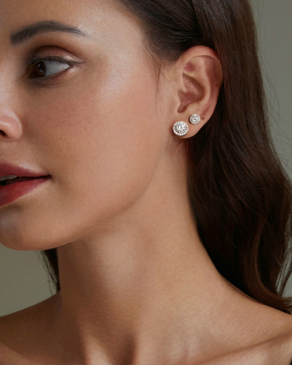 Cercei din Argint Moissanite Radiant Circlet Small