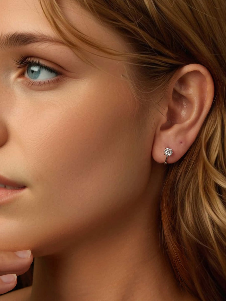 Cercei din Argint Moissanite Timeless Sparkle