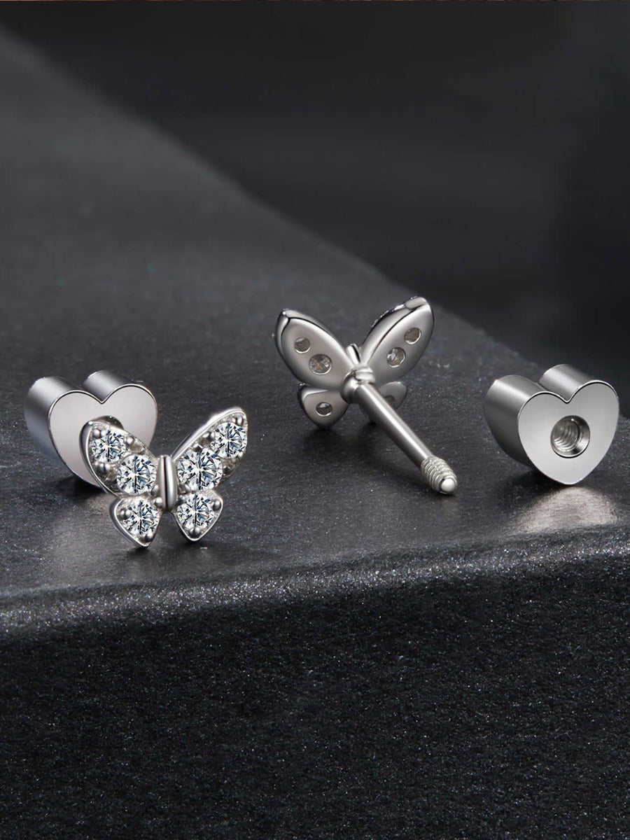 Cercei din Argint Moissanite Whispering Wings