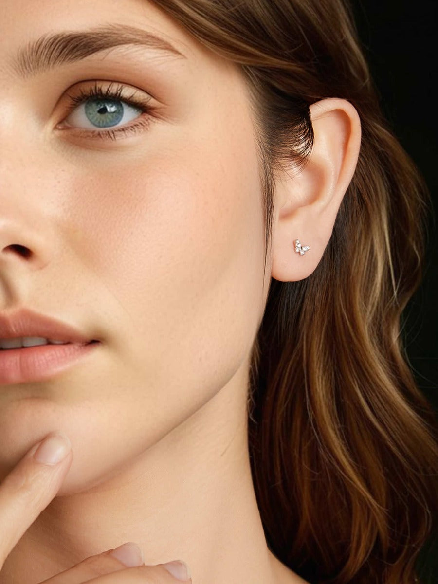 Cercei din Argint Moissanite Whispering Wings