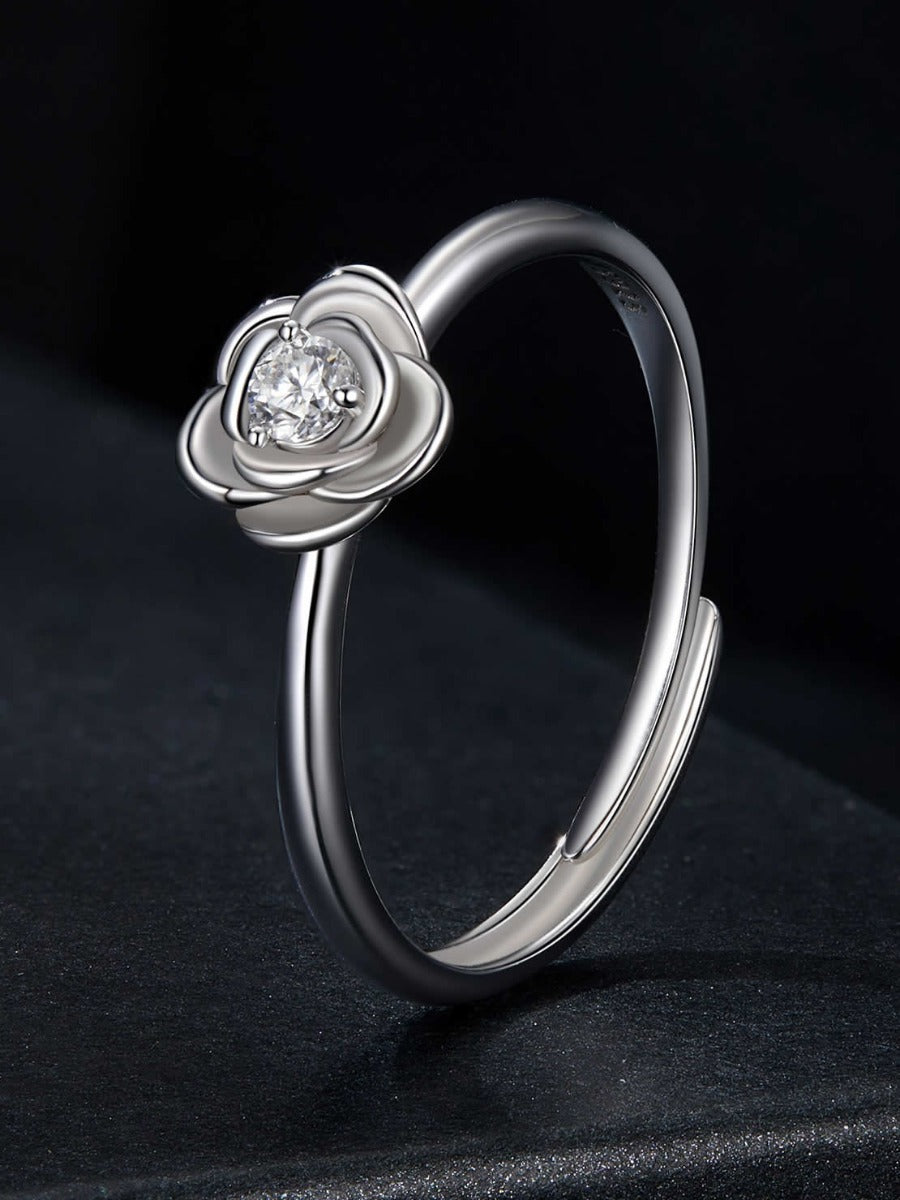 Inel din Argint Moissanite Blooming Grace