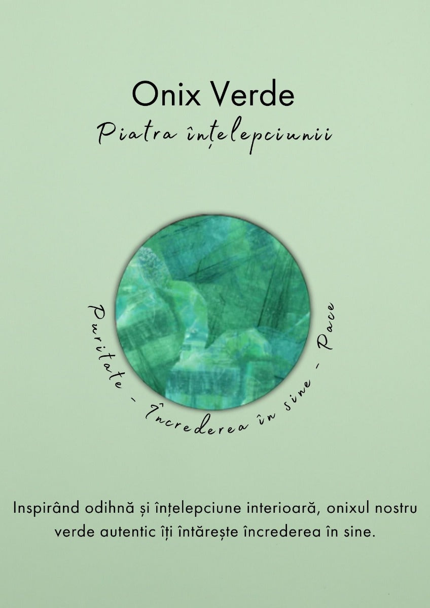 Colier din Argint Green Onyx Elegance in Every Tear Argintiu