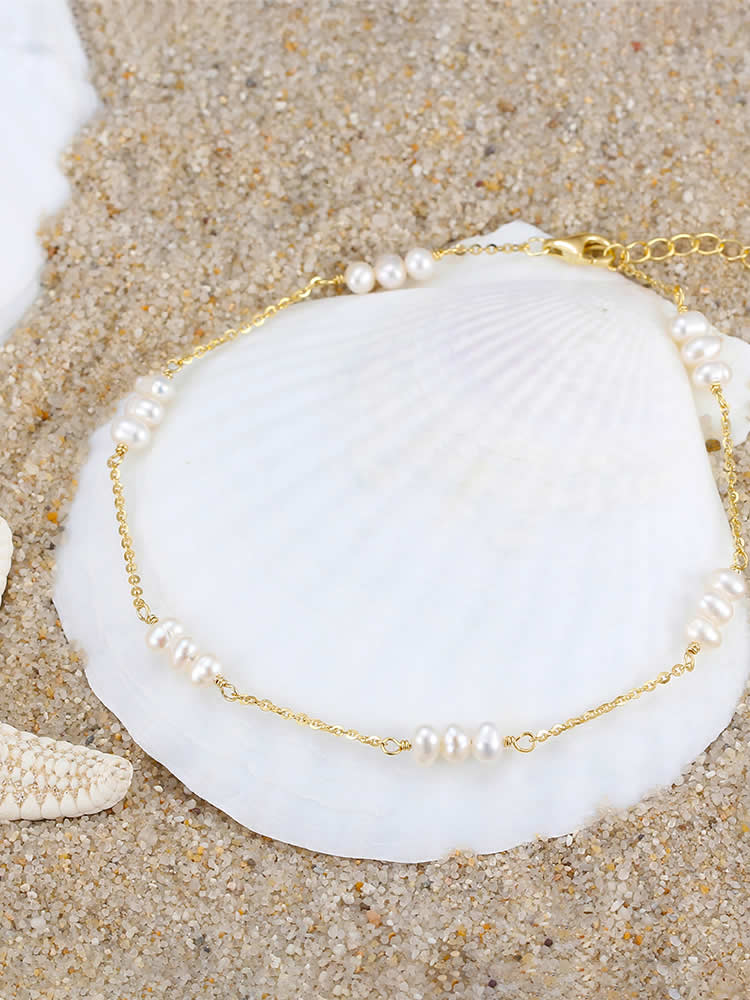 Bratara din Argint Glezna Gold Pearl Whisper